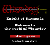 Wizardry III - Knight of Diamonds (english translation) Title Screen